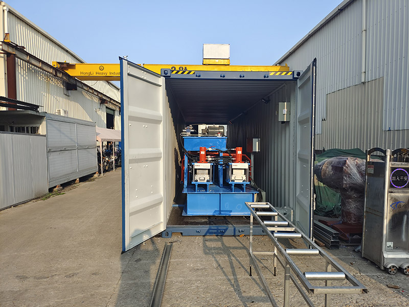 Machine loading on container